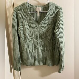 St. John's Bay Sage Green V-Neck Sweater